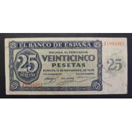 1936- BURGOS -SERIE J - 25 PESETAS- BANCO ESPA&Ntilde;A
