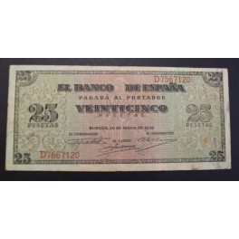 1938- BURGOS -SERIE D -25 PESETA-GIRALDA SEVILLA