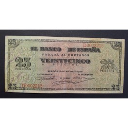 1938- BURGOS -SERIE D-25 PESETA-GIRALDA SEVILLA