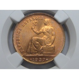 1937 - MS 65 RD - 2&ordf; REPUBLICA - 50 CENTIMOS