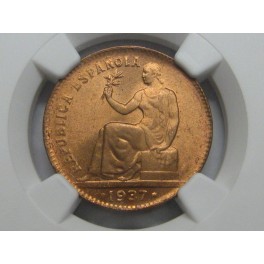 1937 - MS 66 RD - PUNTOS REDONDOS - 50 CENTIMOS