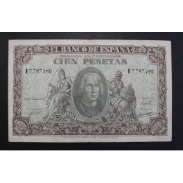 1940- COLON - SERIE F - 100 PESETAS - MADRID
