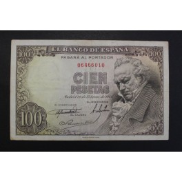 1946- GOYA -SIN SERIE -100 PESETAS- BANCO ESPA&Ntilde;A  