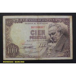 1946- GOYA - SERIE B -100 PESETAS- BANCO ESPA&Ntilde;A  