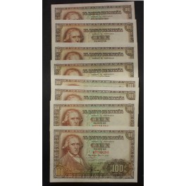 1948- BAYEU - SERIE B - 100 PESETAS - MADRID - 8 BILLETES