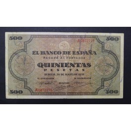 1938- BURGOS -SERIE A - 500 PESETAS - SANTIAGO