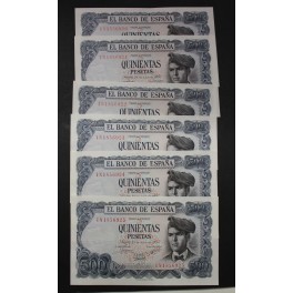 1971-VERDAGUER -SERIE 1N-500 PESETAS-6 BILLETES