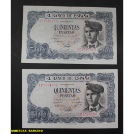 1971-VERDAGUER -SERIE 1P-500 PESETAS-2 BILLETES