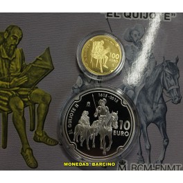 2015- QUIJOTE -10 -100 EUROS -PLATA -ORO - ESPA&Ntilde;A
