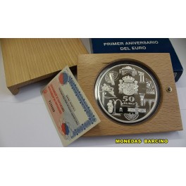 2003- ANIVERSARIO EURO - 50 EUROS - CINCUENTIN - PLATA  - ESPA&Ntilde;A