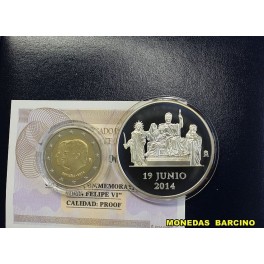 2014- FELIPE VI - MEDALLA - 2 EUROS - PROOF - PLATA - ESPA&Ntilde;A 