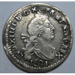 1691 - M - TOULOUSE - LUIS XIV -  4 SOLS AUX 2 L-