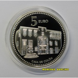 2010- PALMAS-CANARIAS - 5 EUROS -ESPA&Ntilde;A- PLATA-COLON