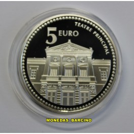 2011- ESPA&Ntilde;A - 5 EUROS - TEATRO - CASTELLON - PLATA