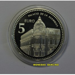 2010- CEUTA - 5 EUROS-PLATA- ESPA&Ntilde;A- PALACIO