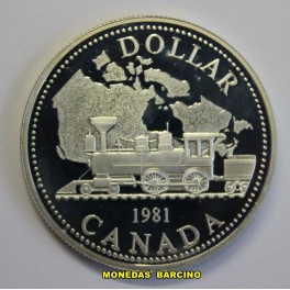 1981- RAILROAD- 1 DOLLAR -PLATA - CANADA -TREN 