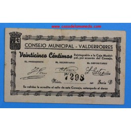 VALDERROBRES- TERUEL-25 Cts-www.casadelamoneda.com