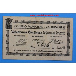 VALDERROBRES- TERUEL-25 Cts-www.casadelamoneda.com