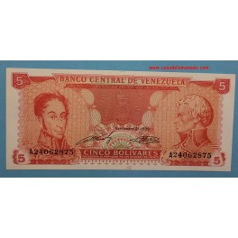 1989 - VENEZUELA - 5 BOLIVARES -www.casadelamoneda.com